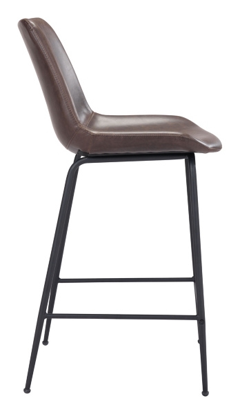 Brown Faux Leather Highback Counter Stool