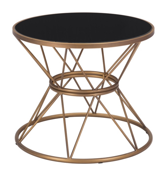 Black And Gold Round Hourglass Accent Table Kirklands