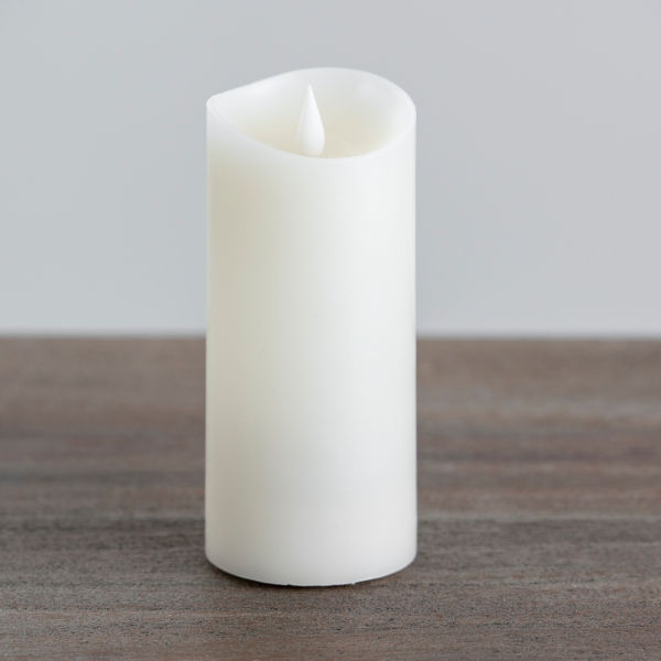 Ivory LED Soft Flame Pillar Candle
