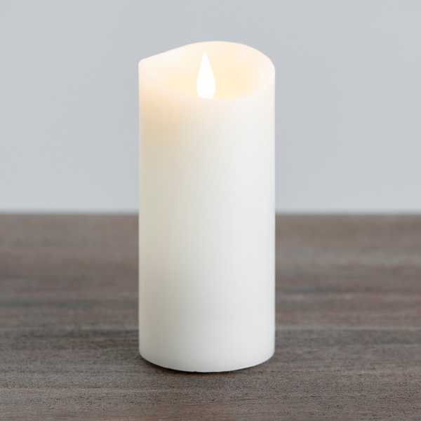 Ivory LED Soft Flame Pillar Candle