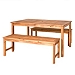 Acacia Wood Slatted 3-pc. Outdoor Dining Set