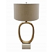 Brass Oval and Marble Base Table Lamp