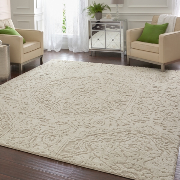 Cream Francesca Woven Shag Area Rug, 6x9