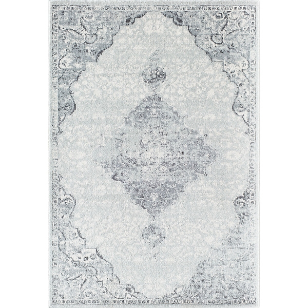 Light Gray and Ivory Floral Area Rug, 8x10 Kirklands Home