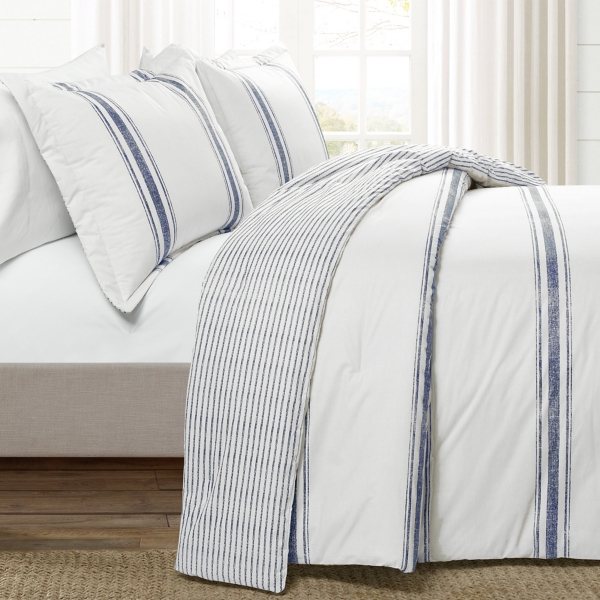 Navy Stripe 3-pc. Full/Queen Comforter Set