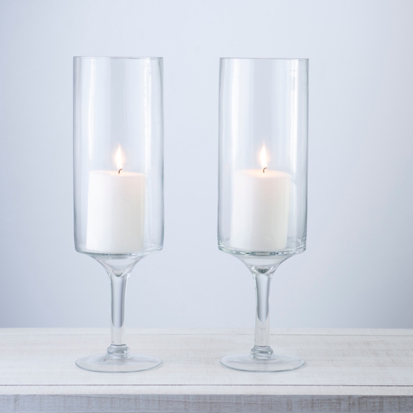 Clear Champagne Glass Hurricanes, Set of 2 Kirklands Home