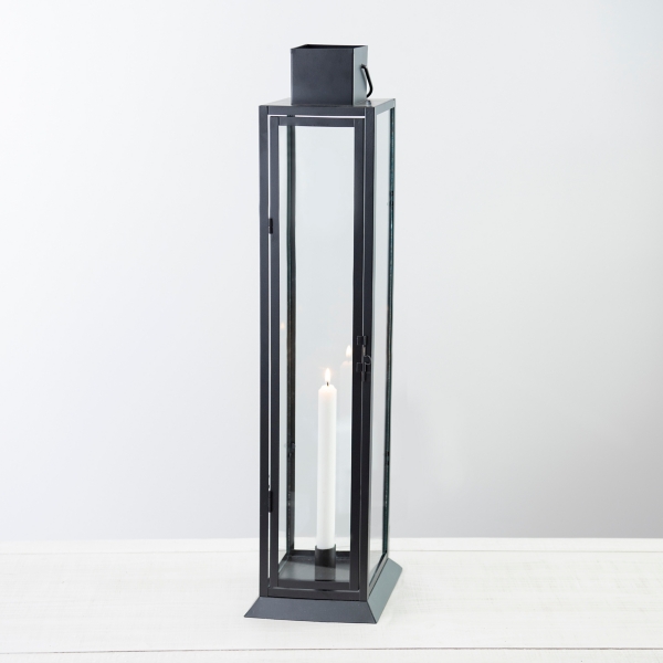 Black Metal Taper Candle Lantern, 25 in. Kirklands Home