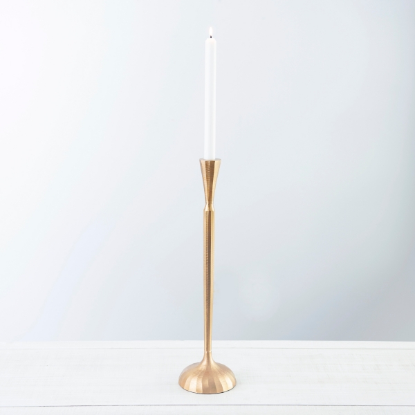 Golden Light Brass Candlestick Holder | Taper Candle Holder- Tall