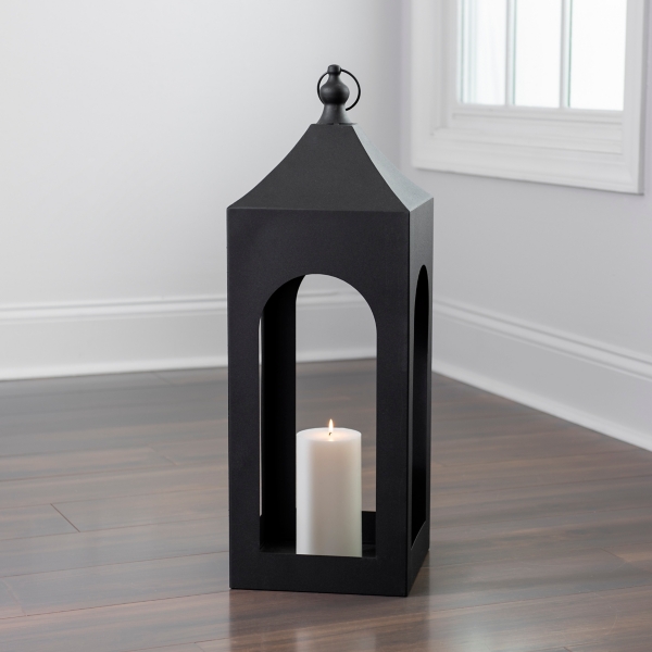 Matte Black Hampshire Metal Lantern, 36 in. Kirklands Home