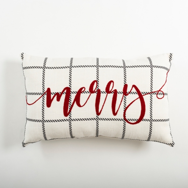 Plaid Countdown to Christmas Pillow