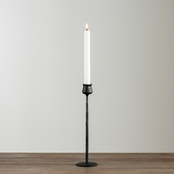 Black Textured Taper Candle Holder