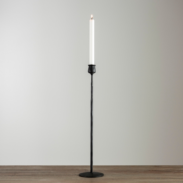 Tall Black Metal Taper Candle Holder