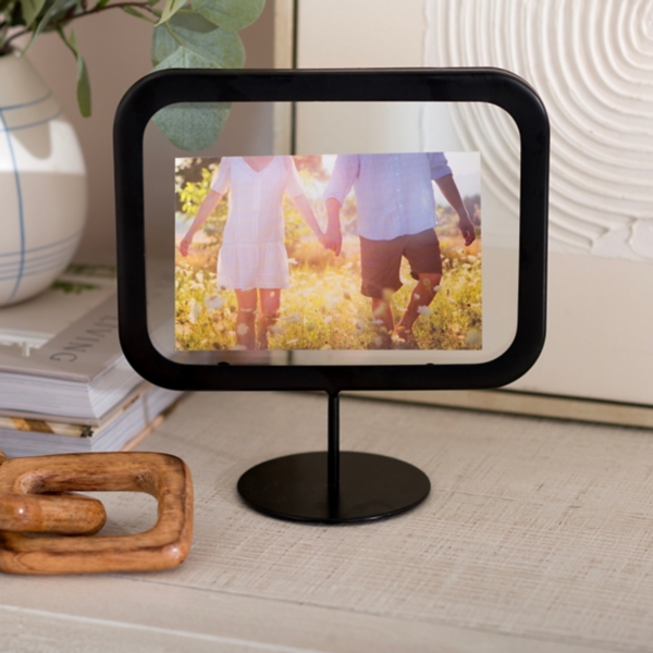Black Rectangle Floating Picture Frame Stand, 4x6 Kirklands Home