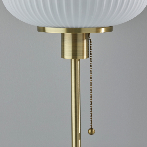 Antique Brass Frosted Glass Globe Table Lamp