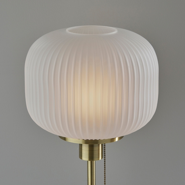 Antique Brass Frosted Glass Globe Table Lamp