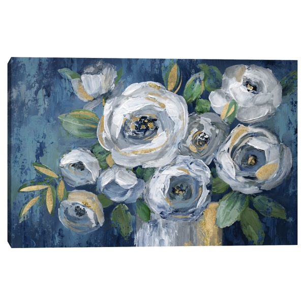 Indigo Touch of Gold Canvas Art Print, 36x24 in. Kirklands Home