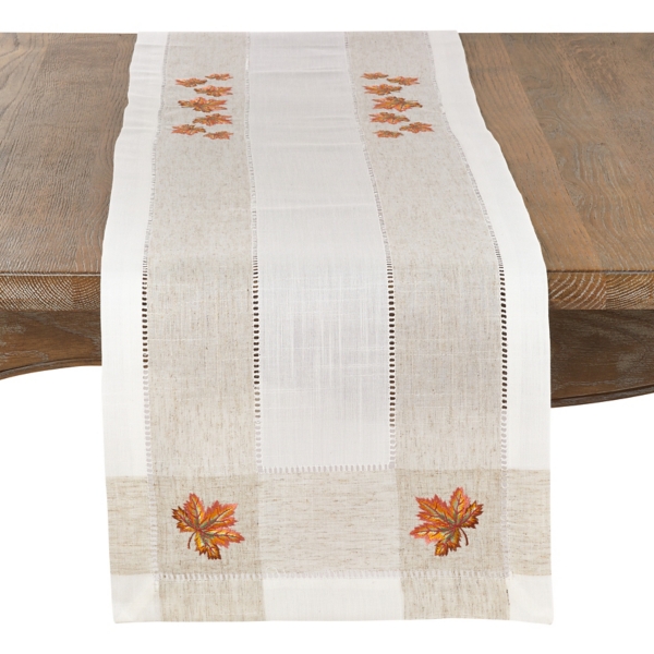 Embroidered Autumn Leaves Table Runner Kirklands Home