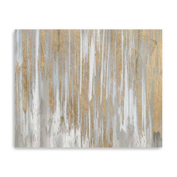 Original Silver Waterfall Abstract Glitter Art 