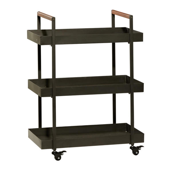 Black Metal 3Tier Bar Cart Kirklands Home