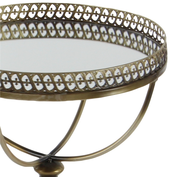 Gold Mirror Top Metal Accent Table