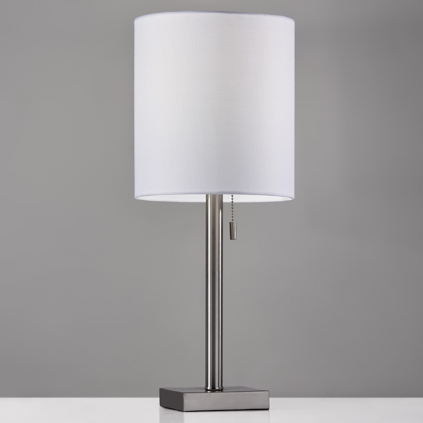 Simple Brushed Steel Base Table Lamp
