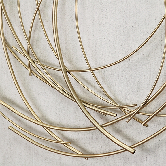 Gold Metal Wire Abstract Wall Plaque