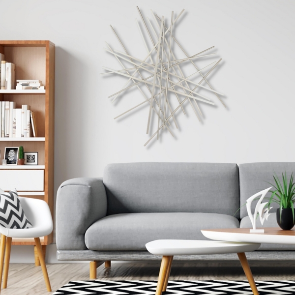 Silver Abstract Metal Bar Wall Plaque Kirklands Home