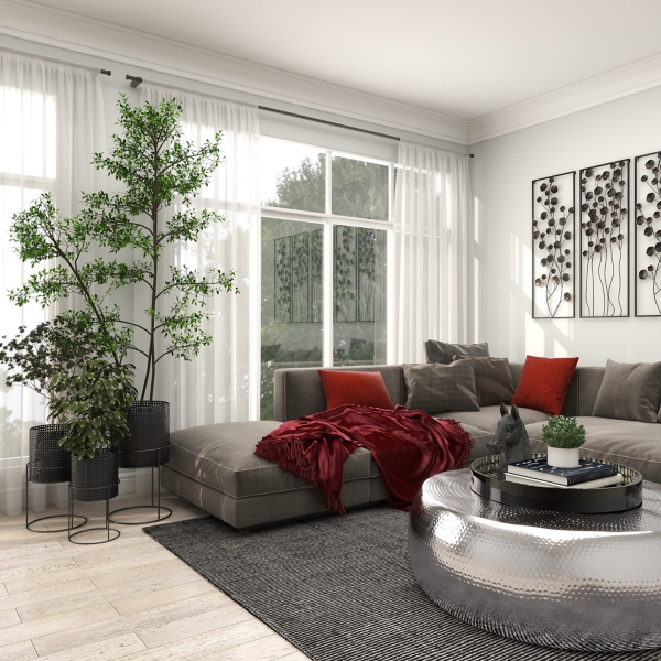 Black Metal Basket Weave Planters, Set of 3