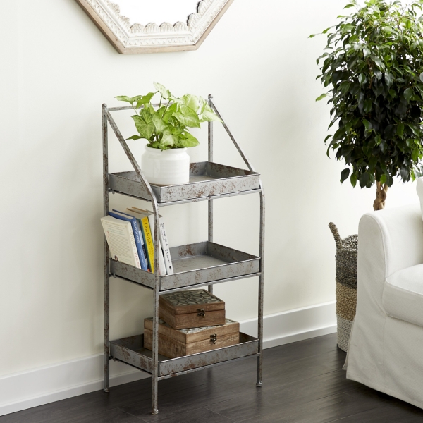 Galvanized Iron Three Tiered Outdoor Plant Stand Kirklands Home