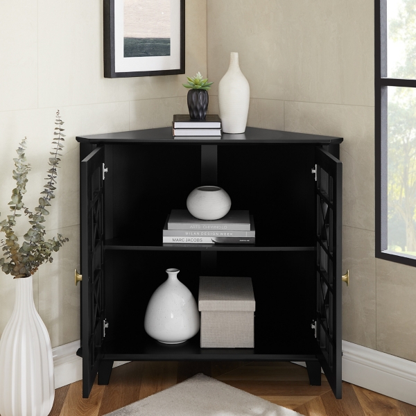Mikie Black Corner Cabinet