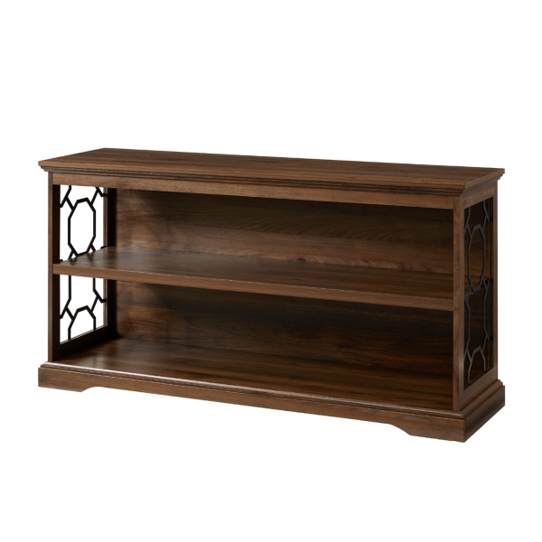 Walnut Wood and Metal Decorative Bookshelf Kirklands Home