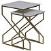 Gold and Marble Nesting Accent Tables, Set of 2