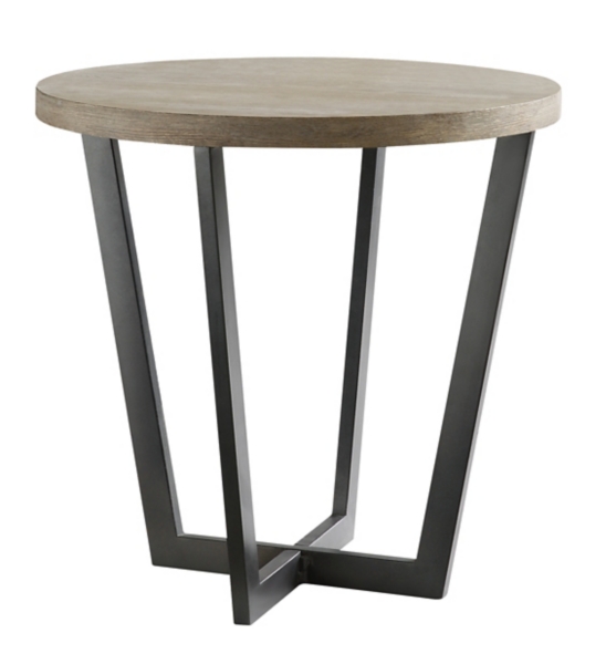 Round Wood and Metal Accent Table | Kirklands Home