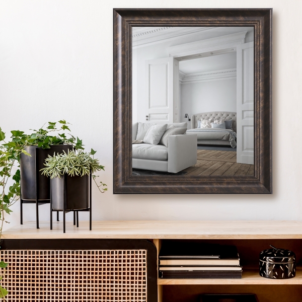 Dark Bronze Rectangular Frame Wall Mirror