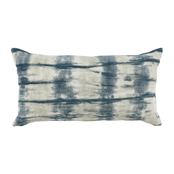 Saltwater Blue Tie Dye Linen Lumbar Pillow | Kirklands Home