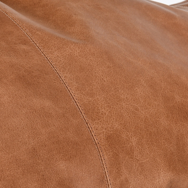 Chestnut Distressed Patina Leather Lumbar Pillow