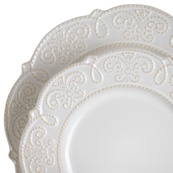 White Embossed Scalloped 16-pc. Dinnerware Set