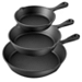 Black Cast Iron Skillet 3-pc. Cookware Set