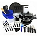 Black and Blue 59-pc. Combo Kitchen Set