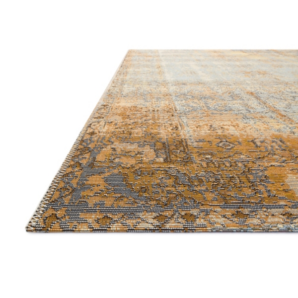 Antiqued Ivory Copper Outdoor Area Rug, 5x7