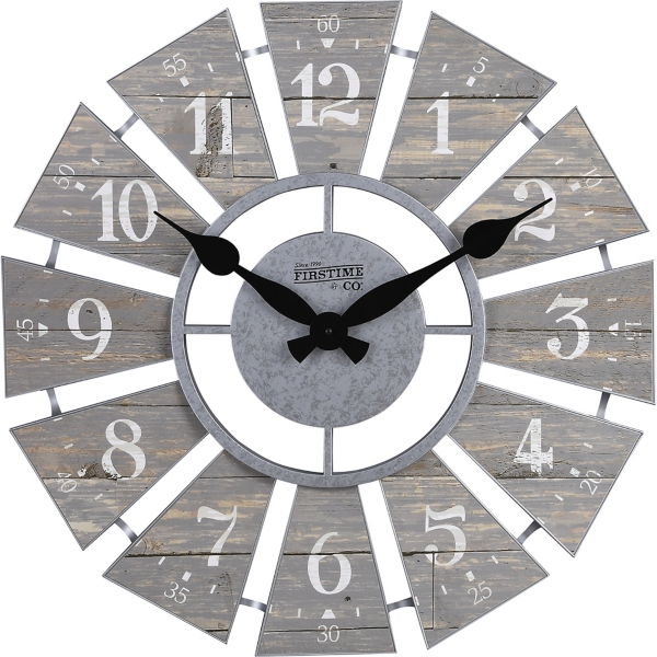 Galvanized Gray Windmill Wall Clock Kirklands Home