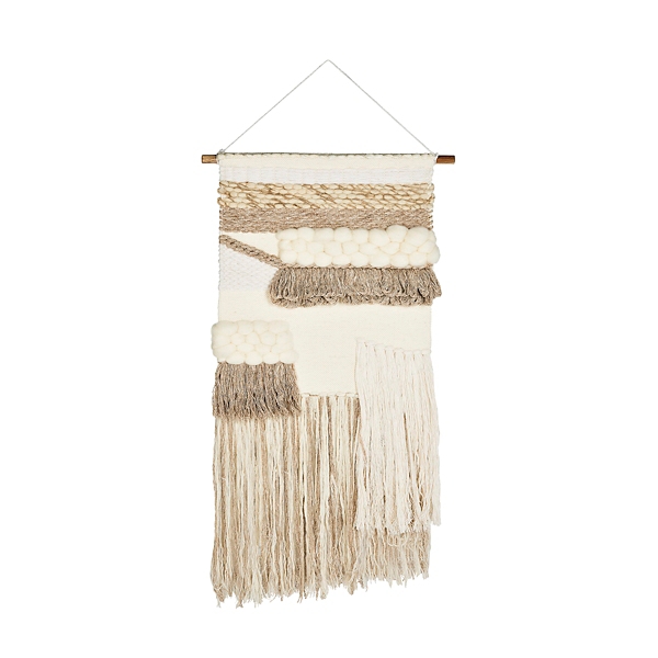 Cream Woven Layered Textured Macrame Wall Hanging Kirklands Home