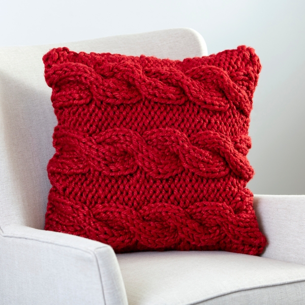 Red knit pillow cover hot sale