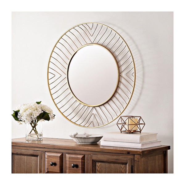 SAFAVIEH Gold Metal Open Stencil Frame Wall Mirror
