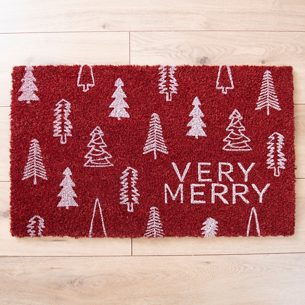 Very Merry Christmas Trees Doormat Kirklands Home