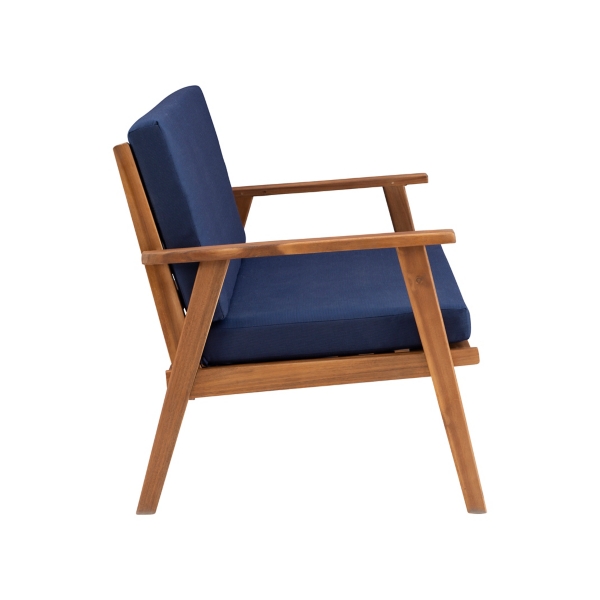 Blue 4-pc. Acacia Wood Outdoor Living Set