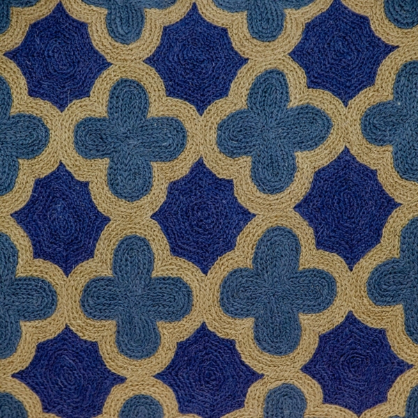 Royal Blue Quatrefoil Lumbar Throw Pillow