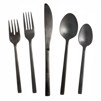 Fortessa Arezzo Brushed Black 20 pc. Flatware Set Kirklands Home