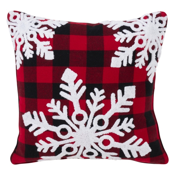 Tree, Snowflake Buffalo Check Towels - Red Set of 2