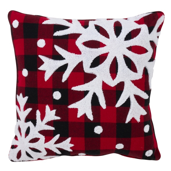 Disney Pillow, Buffalo Plaid, Christmas, Red and Black, Disney